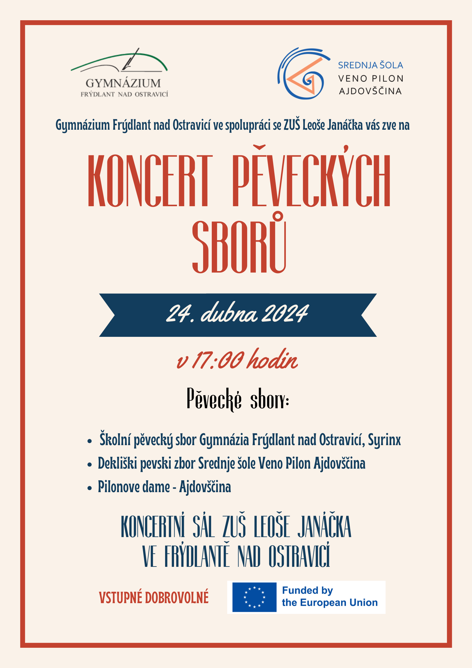 Pozvánka Koncert sborů